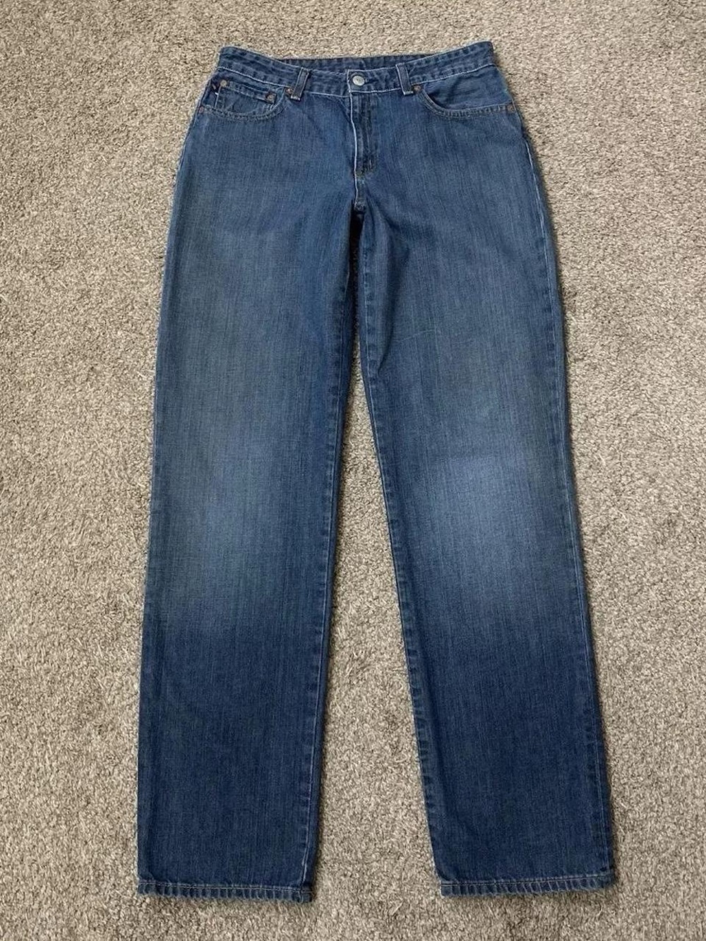 Ralph Lauren Polo Jeans Womens 8 Blue Denim Straight Mid Rise Saturday Jean Y2K
